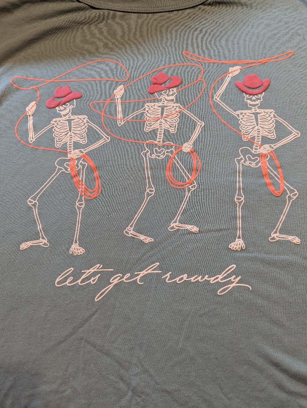 Let's Get Rowdy Skeleton TShirt By Zoe + Liv Size XXL